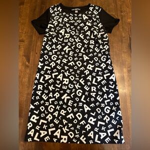 Karl Lagerfeld Paris Dress S Small Letter Logo Black White Party Event France 🖤
